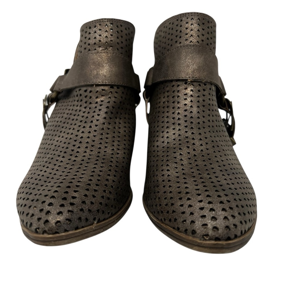 Sugar Metallic Perforated Ankle Booties - Brown - Picture 4 of 9